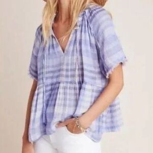 Pilcro Anthropologie Bette babydoll blouse M